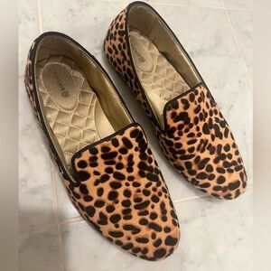 Leopard print calf hair loafers. Very good condition.Birdies brand.